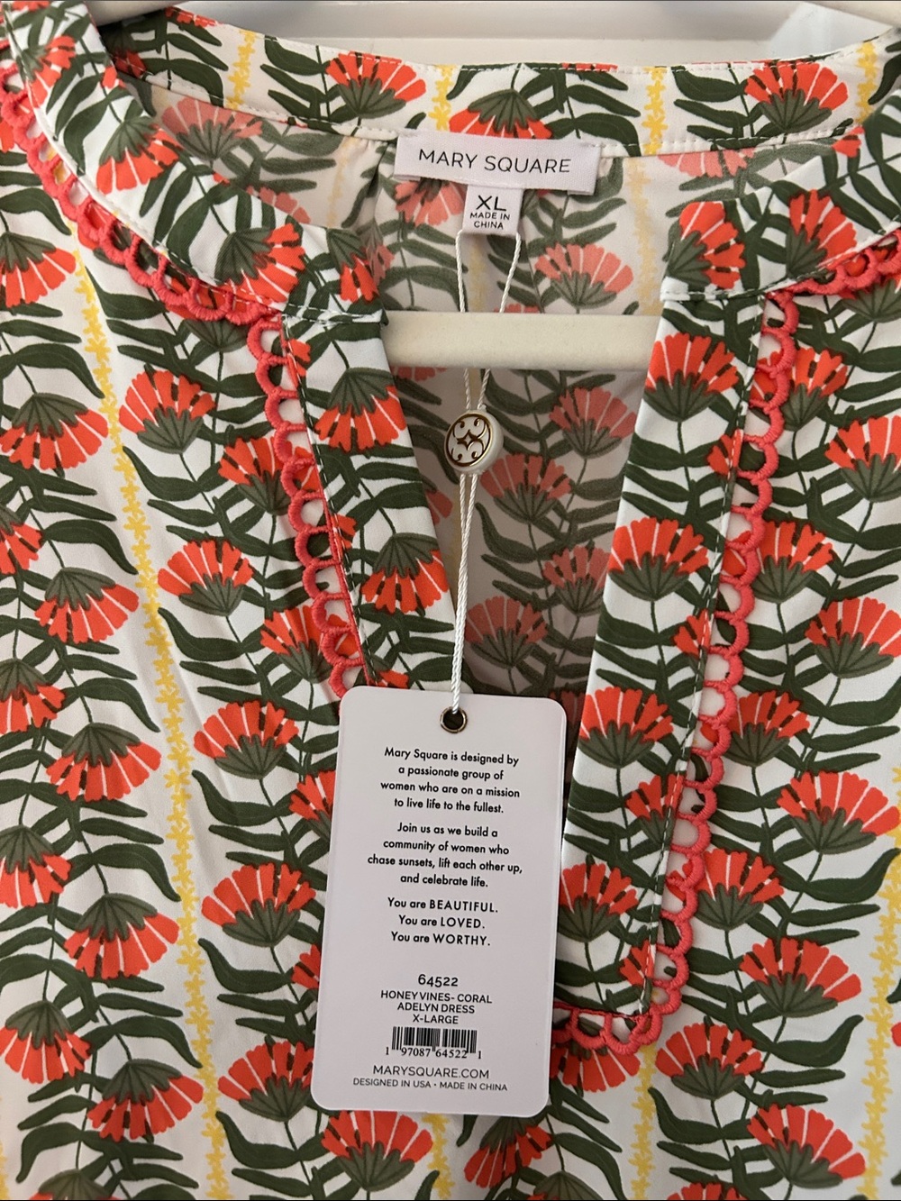 Mary Square Botanical Print Tiered Dress NWT - Picture 4 of 4